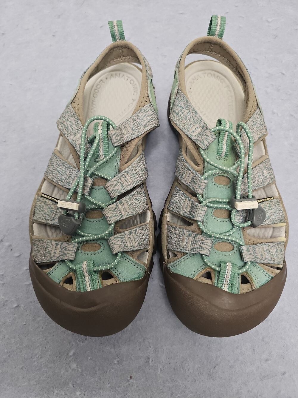 KEEN WATERPROOF CLOSED TOE SANDALS SIZE 7.5 WOMENS Green Fishing Hiking Beach